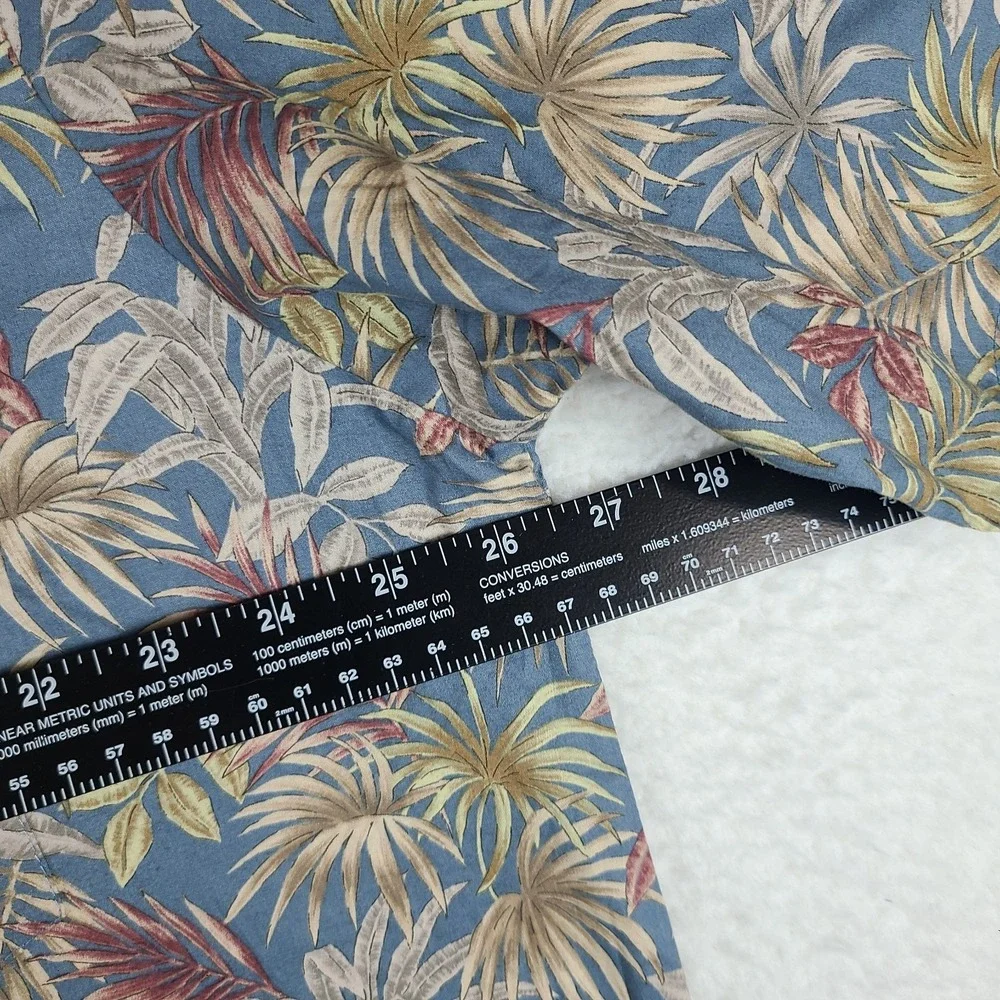 Tori Richard Shirt Mens 2XL XXL Blue Floral Preppy Hawaiian Button Up Cotton